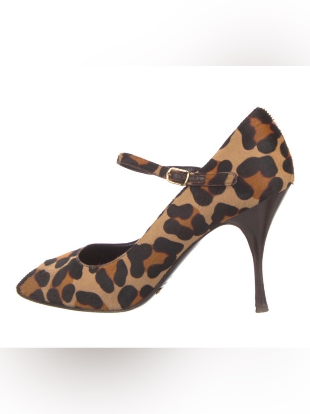 Dolce & Gabbana Animal Print Mary Jane Peep-toe Shoes